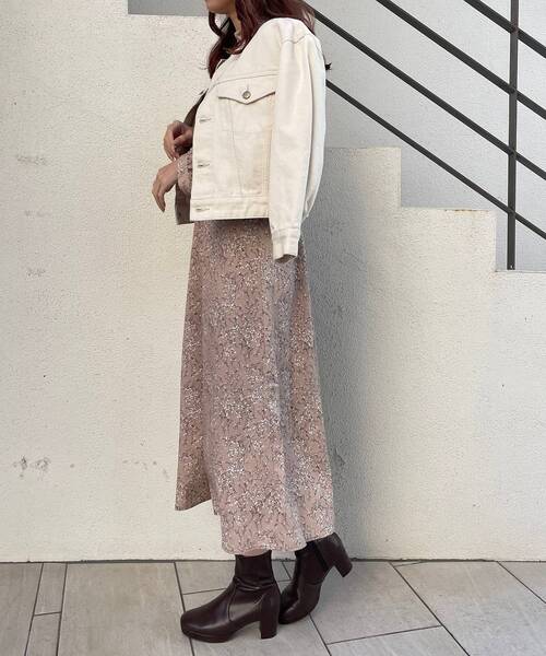 MAJESTIC LEGON(マジェスティックレゴン)の「クルーネックGジャン(デニムジャケット・レディース・ネイビー/アイボリー・SMALL/MEDIUM)」の5枚目の写真