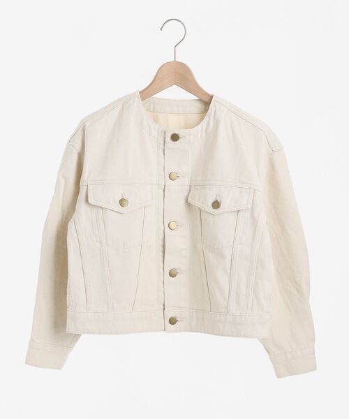 MAJESTIC LEGON(マジェスティックレゴン)の「クルーネックGジャン(デニムジャケット・レディース・ネイビー/アイボリー・SMALL/MEDIUM)」の15枚目の写真