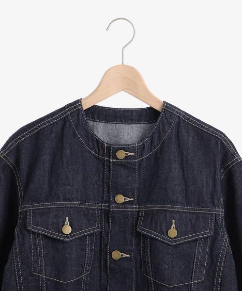 MAJESTIC LEGON(マジェスティックレゴン)の「クルーネックGジャン(デニムジャケット・レディース・ネイビー/アイボリー・SMALL/MEDIUM)」の18枚目の写真