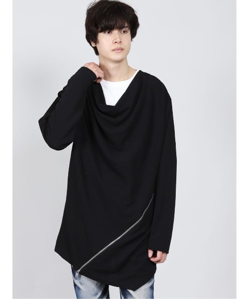 semantic design（セマンティックデザイン）の「セマンティックデザイン/semantic design　ドレープデザイン長袖ゆるTシャツ（Tシャツ/カットソー・メンズ・ブラック/ホワイト・LARGE/MEDIUM/X-LARGE）」の10枚目の写真