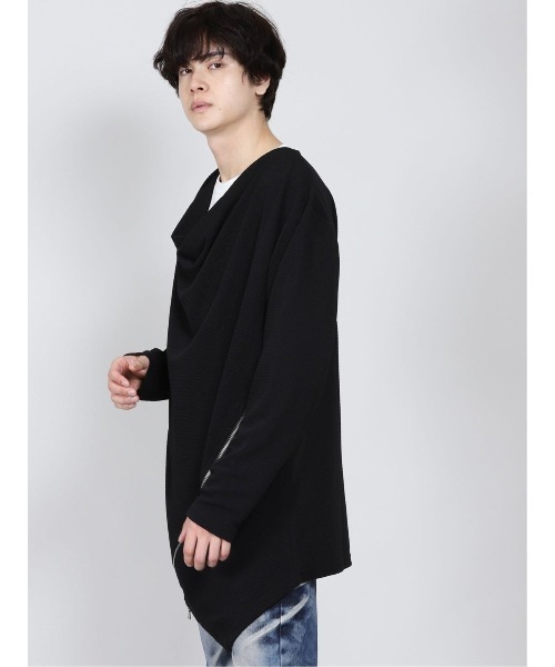 semantic design（セマンティックデザイン）の「セマンティックデザイン/semantic design　ドレープデザイン長袖ゆるTシャツ（Tシャツ/カットソー・メンズ・ブラック/ホワイト・LARGE/MEDIUM/X-LARGE）」の8枚目の写真