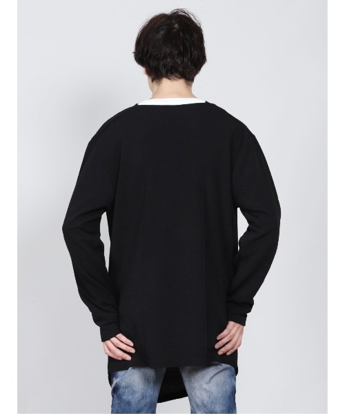 semantic design（セマンティックデザイン）の「セマンティックデザイン/semantic design　ドレープデザイン長袖ゆるTシャツ（Tシャツ/カットソー・メンズ・ブラック/ホワイト・LARGE/MEDIUM/X-LARGE）」の9枚目の写真