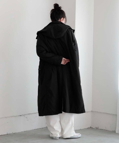 Doux archives（ドゥアルシーヴ）の「蓄熱中綿シームレスモッズコート（モッズコート・レディース・ブラック/ベージュ/カーキ・FREE）」の17枚目の写真