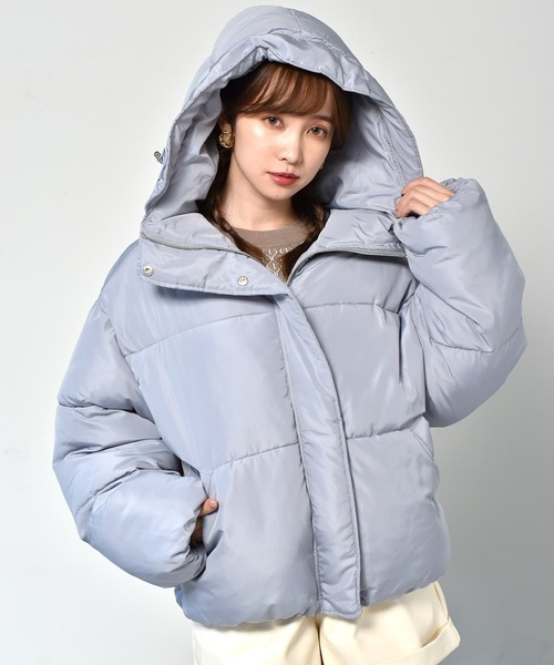 RETRO GIRL（レトロガール）の「ファイバーダウンブルゾン（ダウンジャケット/コート・レディース・ブラック/グリーン/アイボリー/ブルー・FREE）」の4枚目の写真