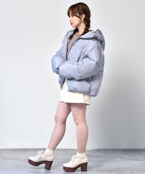 RETRO GIRL（レトロガール）の「ファイバーダウンブルゾン（ダウンジャケット/コート・レディース・ブラック/グリーン/アイボリー/ブルー・FREE）」の14枚目の写真