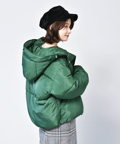 RETRO GIRL（レトロガール）の「ファイバーダウンブルゾン（ダウンジャケット/コート・レディース・ブラック/グリーン/アイボリー/ブルー・FREE）」の21枚目の写真