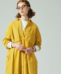 【WOMEN】コーデュロイ ロングシャツワンピース