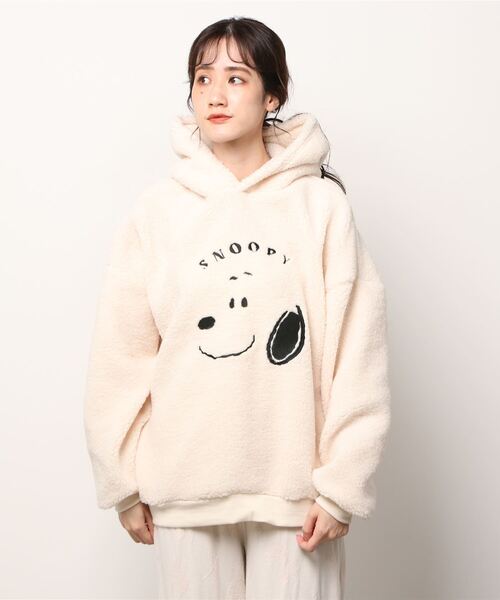 セール】【PEANUTS/ピーナッツ】スヌーピー フェイス刺繍 ビッグ