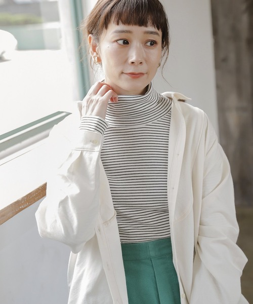 studio CLIP（スタディオクリップ）の「ジンジャータートルネックプルオーバー（Tシャツ/カットソー・レディース・オフホワイト/ブラック/その他1/その他2・LARGE/MEDIUM）」の4枚目の写真