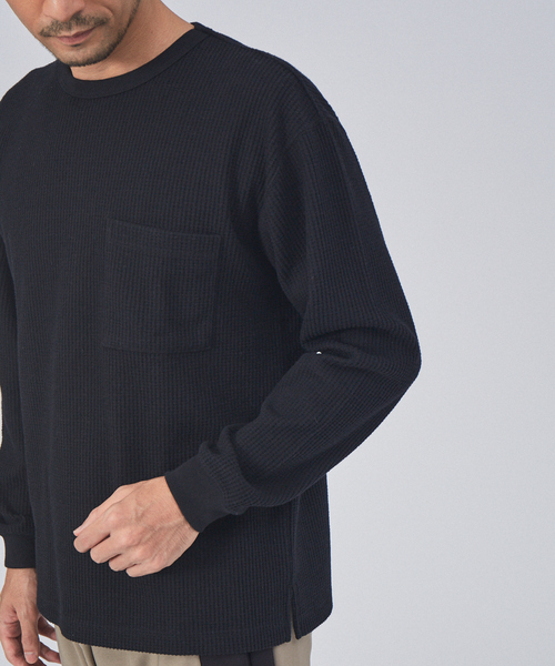 ABAHOUSE GRAY（アバハウスグレイ）の「起毛 ワッフル 長袖 Tシャツ（Tシャツ/カットソー・メンズ・ホワイト/ブラック/オレンジ/グレイッシュベージュ・46/48）」の20枚目の写真