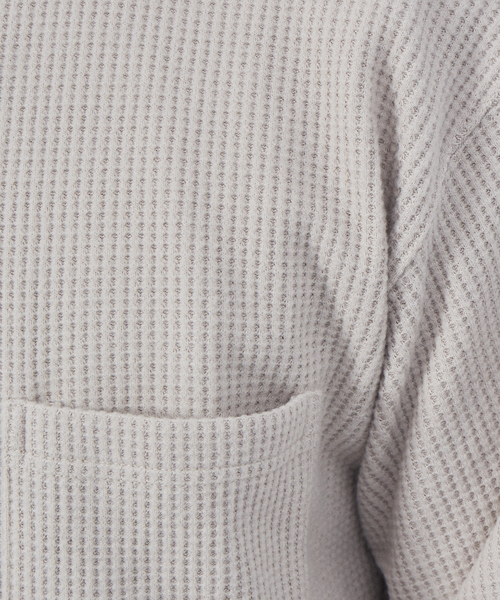 ABAHOUSE GRAY（アバハウスグレイ）の「起毛 ワッフル 長袖 Tシャツ（Tシャツ/カットソー・メンズ・ホワイト/ブラック/オレンジ/グレイッシュベージュ・46/48）」の15枚目の写真