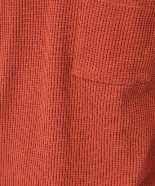 ABAHOUSE GRAY（アバハウスグレイ）の「起毛 ワッフル 長袖 Tシャツ（Tシャツ/カットソー・メンズ・ホワイト/ブラック/オレンジ/グレイッシュベージュ・46/48）」の9枚目の写真