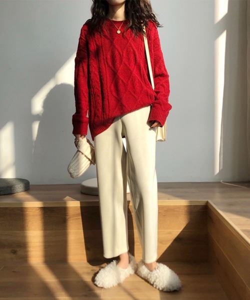 me+em select（ミームセレクト）の「コーデュロイテーパードパンツ（その他パンツ・レディース・アイボリー/モカ/チャコール/ブラウン/ブラック・FREE）」の6枚目の写真