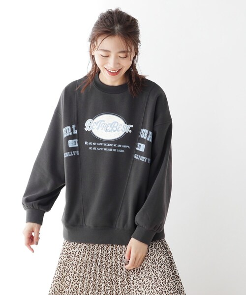 Cutie Blonde(キューティーブロンド)の「◆【S-L】切り替えリメイク風スウェットプルオーバー(スウェット・レディース・グレー系その他/サンドベージュ/ブルー・01/02/03)」の2枚目の写真