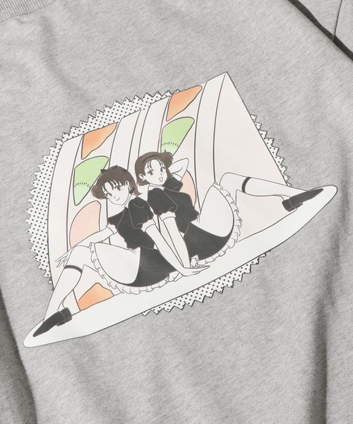 FRUIT OF THE LOOM(フルーツオブザルーム)の「【ROOPTOKYO限定】FRUIT OF THE LOOM/フルーツオブザルーム×火曜び 描き下ろしイラスト ロンT(Tシャツ/カットソー・レディース・グレー/ブラック/ホワイト・XL/L/M)」の7枚目の写真