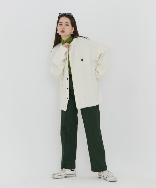 TINA：JOJUN（ティーナジョジュン）の「ユニセックス エンブレム付きカーディガン TINA：JOJUN（カーディガン/ボレロ・レディース・ホワイト/オレンジ・M）」の6枚目の写真