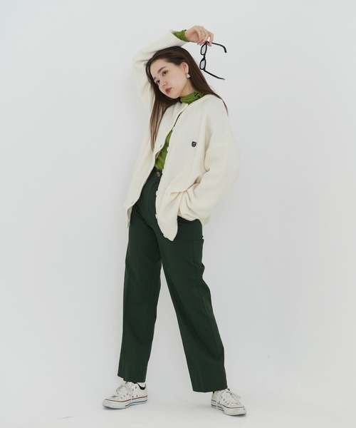 TINA：JOJUN（ティーナジョジュン）の「ユニセックス エンブレム付きカーディガン TINA：JOJUN（カーディガン/ボレロ・レディース・ホワイト/オレンジ・M）」の10枚目の写真