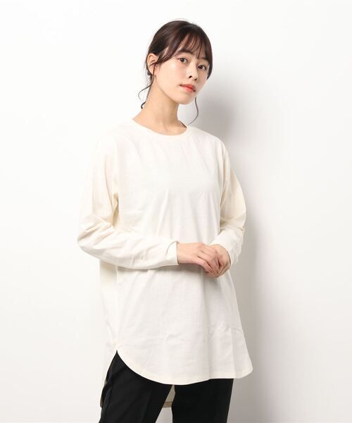 Samansa Mos2（サマンサ モスモス）の「ヘリンボーン裏毛Tシャツセット（Tシャツ/カットソー・レディース・ベージュ/グレー/チャコール・ﾌﾘ-）」の6枚目の写真