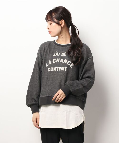 Samansa Mos2（サマンサ モスモス）の「ヘリンボーン裏毛Tシャツセット（Tシャツ/カットソー・レディース・ベージュ/グレー/チャコール・ﾌﾘ-）」の8枚目の写真