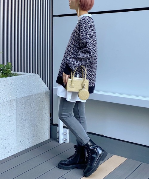 mysty woman(ミスティウーマン)の「コインポーチ付きミニバッグ 261444(ショルダーバッグ・レディース・ライトグレー/ベージュ/チャコール・FREE)」の11枚目の写真