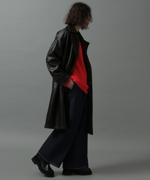 HARE(ハレ)の「デニムワイドフレアパンツ(HARE)(デニムパンツ・メンズ・インディゴブルー/ブラック・SMALL/MEDIUM)」の4枚目の写真