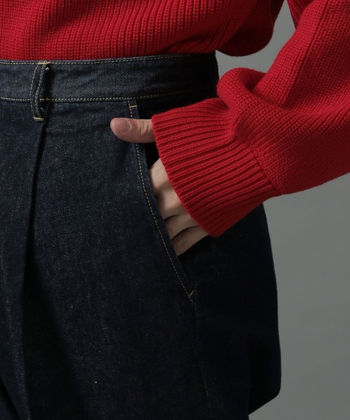 HARE(ハレ)の「デニムワイドフレアパンツ(HARE)(デニムパンツ・メンズ・インディゴブルー/ブラック・SMALL/MEDIUM)」の11枚目の写真