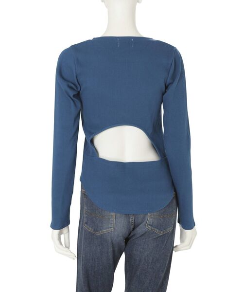 Ungrid（アングリッド）の「バックオープンフィットロングスリーブTee（Tシャツ/カットソー・レディース・ブラック/オフホワイト/ブルー・FREE）」の18枚目の写真