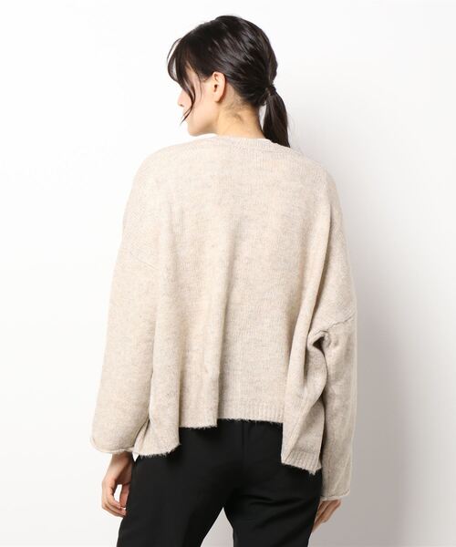 Samansa Mos2(サマンサ モスモス)の「メランジ調前後着2WAYニットカーディガン(カーディガン/ボレロ・レディース・ブラック/ベージュ/イエロー/ミント・フリ-)」の7枚目の写真