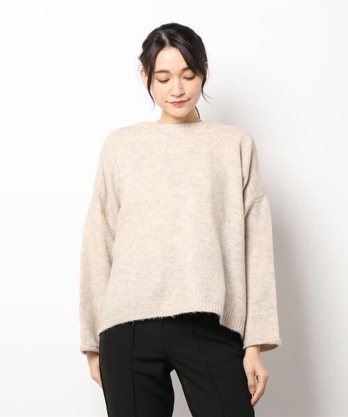 Samansa Mos2(サマンサ モスモス)の「メランジ調前後着2WAYニットカーディガン(カーディガン/ボレロ・レディース・ブラック/ベージュ/イエロー/ミント・フリ-)」の6枚目の写真