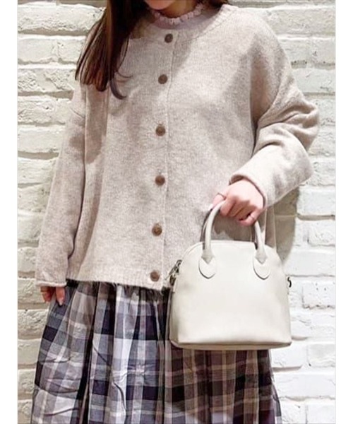 Samansa Mos2(サマンサ モスモス)の「メランジ調前後着2WAYニットカーディガン(カーディガン/ボレロ・レディース・ブラック/ベージュ/イエロー/ミント・フリ-)」の3枚目の写真