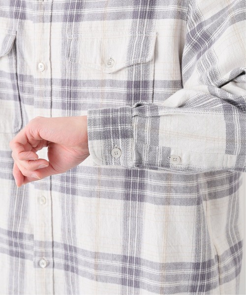 EDIFICE LA BOUCLE（エディフィスラブークル）の「【LA BOUCLE / ラブークル】オーバーマウンテンシャツ チェック（シャツ/ブラウス・メンズ・アイボリー/モスグリーン/スカイブルー・1/2）」の11枚目の写真