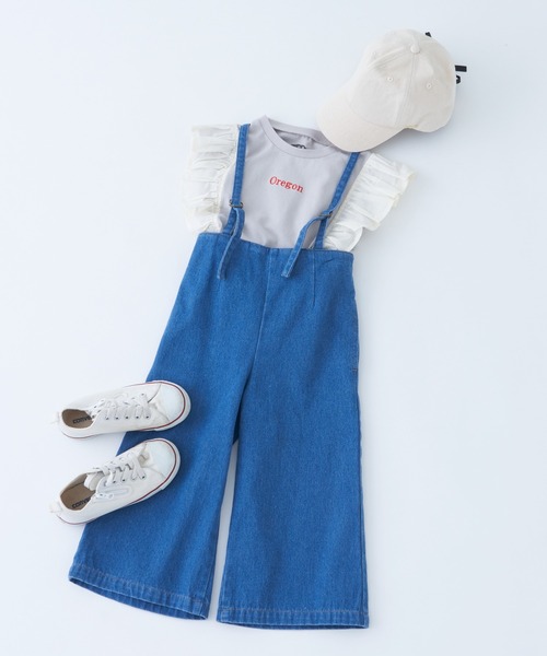 CIAOPANIC TYPY（チャオパニックティピー）の「【大人百花掲載】【KIDS】USAコットン刺繍フリルTee（Tシャツ/カットソー・キッズ・チャコールグレー/ホワイト/グレー系その他・SMALL/MEDIUM/LARGE/X-LARGE/XX-LARGE）」の5枚目の写真