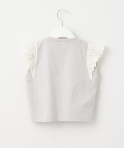 CIAOPANIC TYPY（チャオパニックティピー）の「【大人百花掲載】【KIDS】USAコットン刺繍フリルTee（Tシャツ/カットソー・キッズ・チャコールグレー/ホワイト/グレー系その他・SMALL/MEDIUM/LARGE/X-LARGE/XX-LARGE）」の12枚目の写真