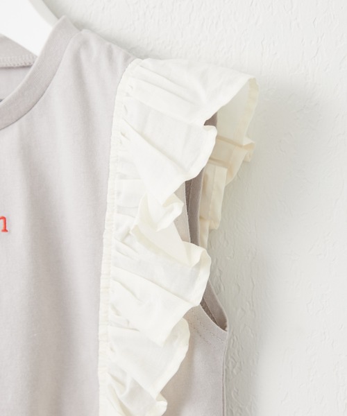 CIAOPANIC TYPY（チャオパニックティピー）の「【大人百花掲載】【KIDS】USAコットン刺繍フリルTee（Tシャツ/カットソー・キッズ・チャコールグレー/ホワイト/グレー系その他・SMALL/MEDIUM/LARGE/X-LARGE/XX-LARGE）」の10枚目の写真