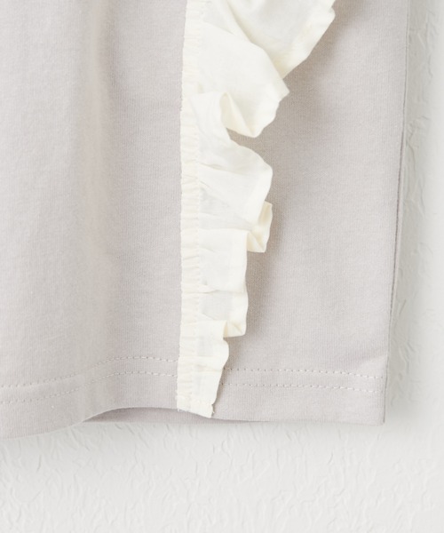 CIAOPANIC TYPY（チャオパニックティピー）の「【大人百花掲載】【KIDS】USAコットン刺繍フリルTee（Tシャツ/カットソー・キッズ・チャコールグレー/ホワイト/グレー系その他・SMALL/MEDIUM/LARGE/X-LARGE/XX-LARGE）」の11枚目の写真