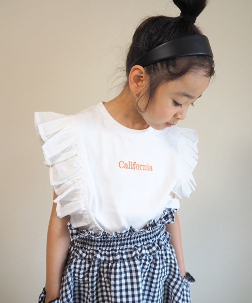 CIAOPANIC TYPY（チャオパニックティピー）の「【大人百花掲載】【KIDS】USAコットン刺繍フリルTee（Tシャツ/カットソー・キッズ・チャコールグレー/ホワイト/グレー系その他・SMALL/MEDIUM/LARGE/X-LARGE/XX-LARGE）」の18枚目の写真