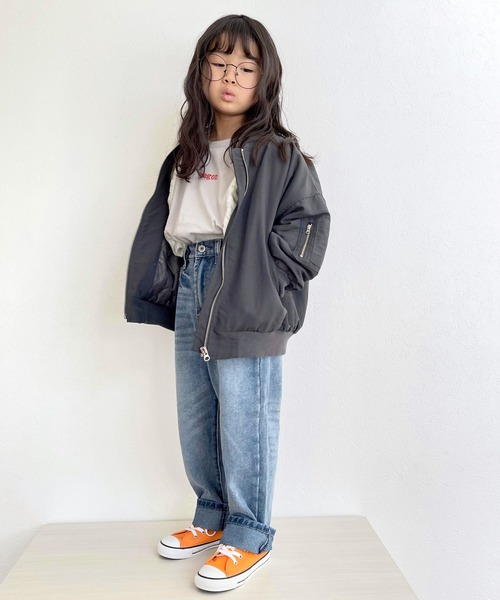 CIAOPANIC TYPY（チャオパニックティピー）の「【大人百花掲載】【KIDS】USAコットン刺繍フリルTee（Tシャツ/カットソー・キッズ・チャコールグレー/ホワイト/グレー系その他・SMALL/MEDIUM/LARGE/X-LARGE/XX-LARGE）」の20枚目の写真