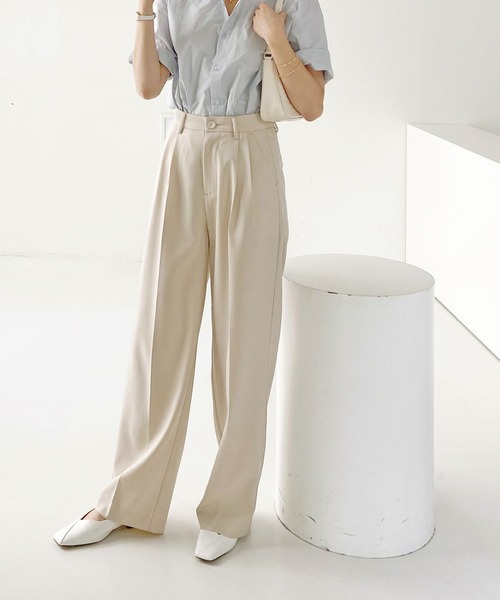 me+em select（ミームセレクト）の「センタープレスストレートパンツ（スラックス・レディース・スカイブルー/ブラック/ブラウン/クリーム・SMALL/MEDIUM/LARGE/X-LARGE）」の10枚目の写真