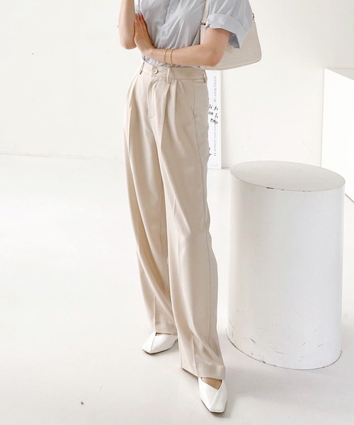 me+em select（ミームセレクト）の「センタープレスストレートパンツ（スラックス・レディース・スカイブルー/ブラック/ブラウン/クリーム・SMALL/MEDIUM/LARGE/X-LARGE）」の11枚目の写真