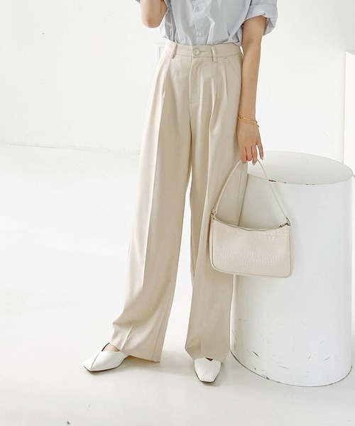 me+em select（ミームセレクト）の「センタープレスストレートパンツ（スラックス・レディース・スカイブルー/ブラック/ブラウン/クリーム・SMALL/MEDIUM/LARGE/X-LARGE）」の13枚目の写真