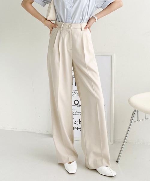 me+em select（ミームセレクト）の「センタープレスストレートパンツ（スラックス・レディース・スカイブルー/ブラック/ブラウン/クリーム・SMALL/MEDIUM/LARGE/X-LARGE）」の14枚目の写真