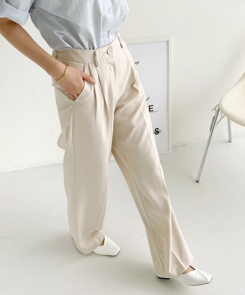 me+em select（ミームセレクト）の「センタープレスストレートパンツ（スラックス・レディース・スカイブルー/ブラック/ブラウン/クリーム・SMALL/MEDIUM/LARGE/X-LARGE）」の15枚目の写真