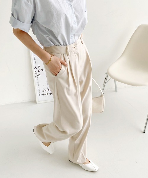 me+em select（ミームセレクト）の「センタープレスストレートパンツ（スラックス・レディース・スカイブルー/ブラック/ブラウン/クリーム・SMALL/MEDIUM/LARGE/X-LARGE）」の16枚目の写真