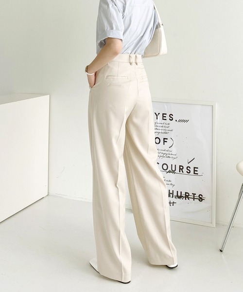 me+em select（ミームセレクト）の「センタープレスストレートパンツ（スラックス・レディース・スカイブルー/ブラック/ブラウン/クリーム・SMALL/MEDIUM/LARGE/X-LARGE）」の22枚目の写真