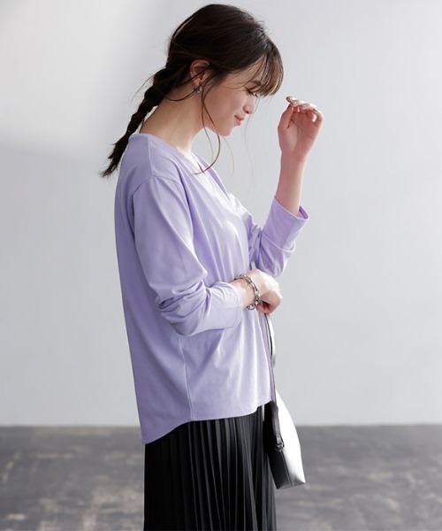 GeeRA(ジーラ)の「綿100%きれいめロンT(Vネック)(Tシャツ/カットソー・レディース・ラベンダー/オフホワイト/ブラック/その他・X-LARGE/SMALL/LARGE/MEDIUM/XX-LARGE)」の8枚目の写真