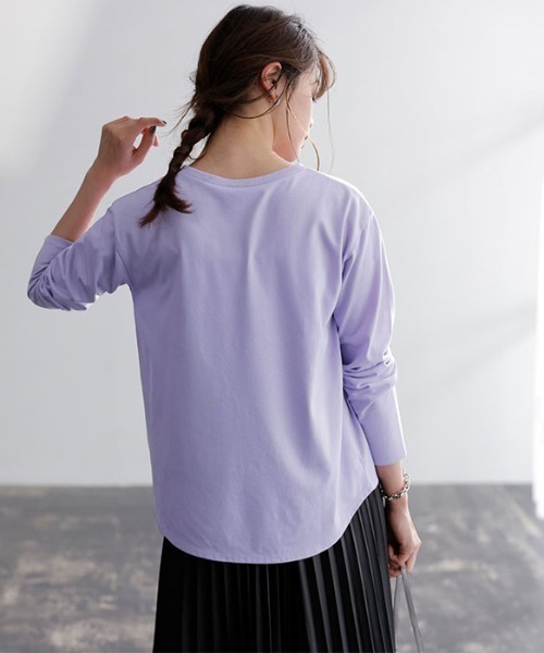 GeeRA(ジーラ)の「綿100%きれいめロンT(Vネック)(Tシャツ/カットソー・レディース・ラベンダー/オフホワイト/ブラック/その他・X-LARGE/SMALL/LARGE/MEDIUM/XX-LARGE)」の10枚目の写真