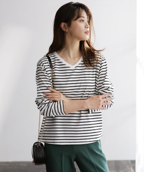 GeeRA(ジーラ)の「綿100%きれいめロンT(Vネック)(Tシャツ/カットソー・レディース・ラベンダー/オフホワイト/ブラック/その他・X-LARGE/SMALL/LARGE/MEDIUM/XX-LARGE)」の11枚目の写真