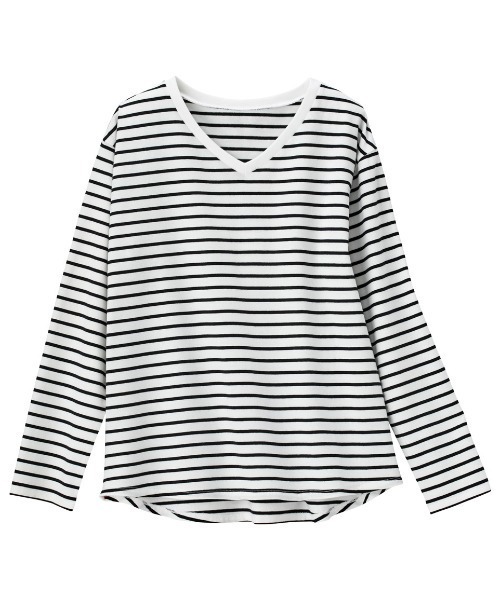 GeeRA(ジーラ)の「綿100%きれいめロンT(Vネック)(Tシャツ/カットソー・レディース・ラベンダー/オフホワイト/ブラック/その他・X-LARGE/SMALL/LARGE/MEDIUM/XX-LARGE)」の15枚目の写真