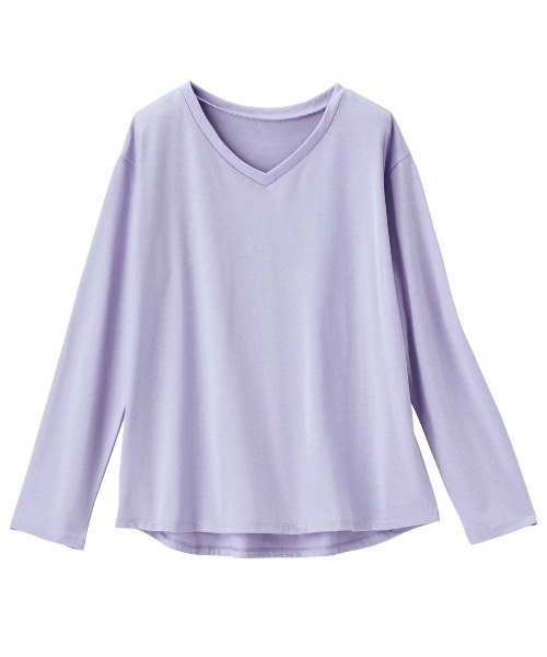GeeRA(ジーラ)の「綿100%きれいめロンT(Vネック)(Tシャツ/カットソー・レディース・ラベンダー/オフホワイト/ブラック/その他・X-LARGE/SMALL/LARGE/MEDIUM/XX-LARGE)」の7枚目の写真