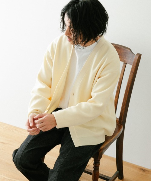 ITEMS URBANRESEARCH（アイテムズ アーバンリサーチ）の「ミラノリブ カーディガン（カーディガン/ボレロ・メンズ・ブラック/モカ/オフホワイト・MEDIUM/LARGE）」の17枚目の写真